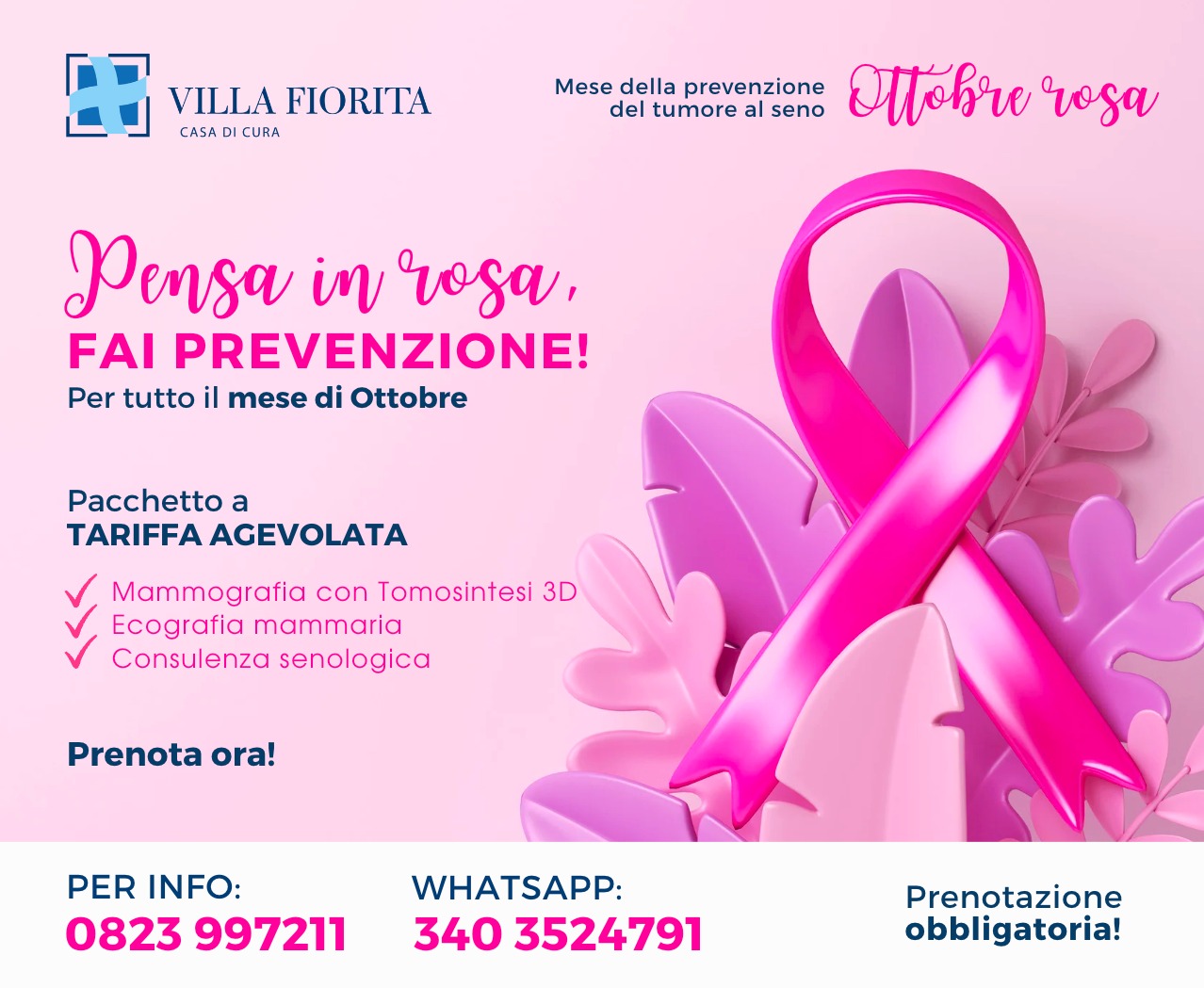 OTTOBRE È ROSA PREVENZIONE DEL TUMORE AL SENO A VILLA FIORITA DI CAPUA